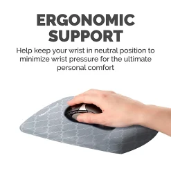 Fellowes® PlushTouch™ Microban® Mouse Pad With FoamFusion™ Wrist Rest,  Lattice Pattern, Gray/White