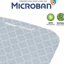 Fellowes® PlushTouch™ Microban® Mouse Pad With FoamFusion™ Wrist Rest, Lattice Pattern, Gray/White