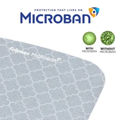 Fellowes® PlushTouch™ Microban® Mouse Pad With FoamFusion™ Wrist Rest, Lattice Pattern, Gray/White