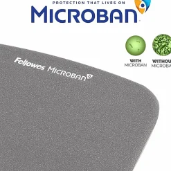 Fellowes PlushTouch™ Mouse Pad Wrist Rest with Microban® - Graphite - 1"x7.3"x9.4" Dimension - Graphite - 9252201