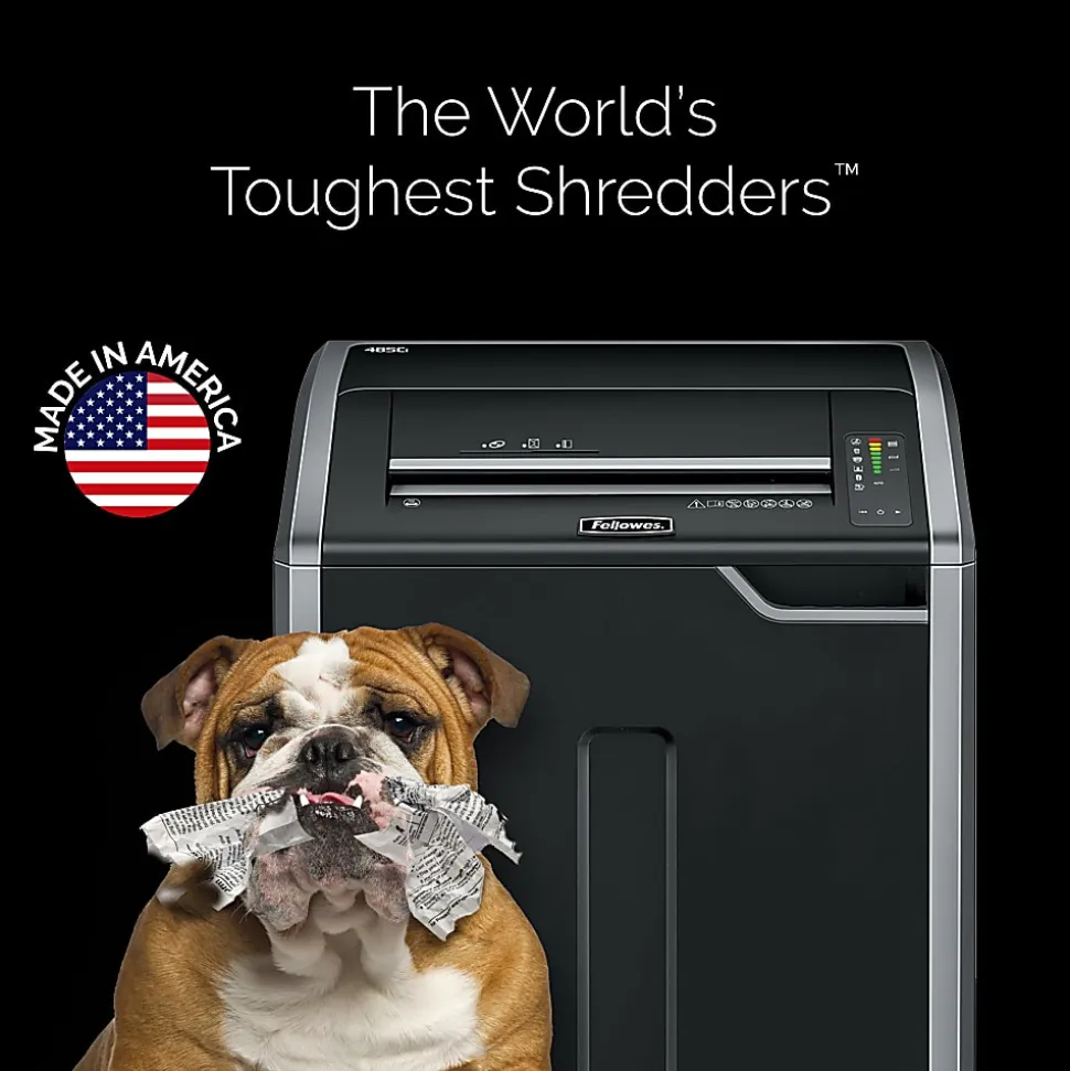 Fellowes® Powershred® 425Ci 100% Jam Proof BAA Compliant 30-Sheet Cross-Cut Continuous Duty Large Office Shredder