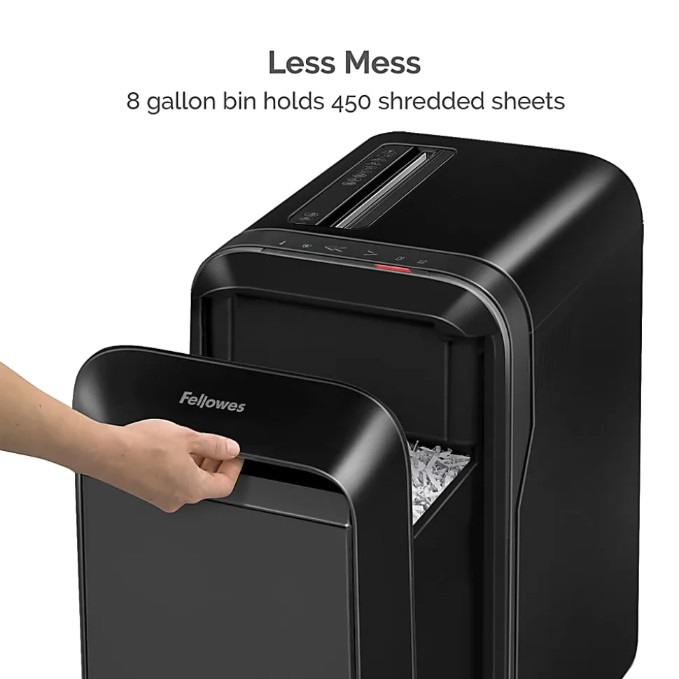 Fellowes® Powershred® LX190 100% Jam Proof 20-Sheet Cross-Cut Paper Shredder, Black