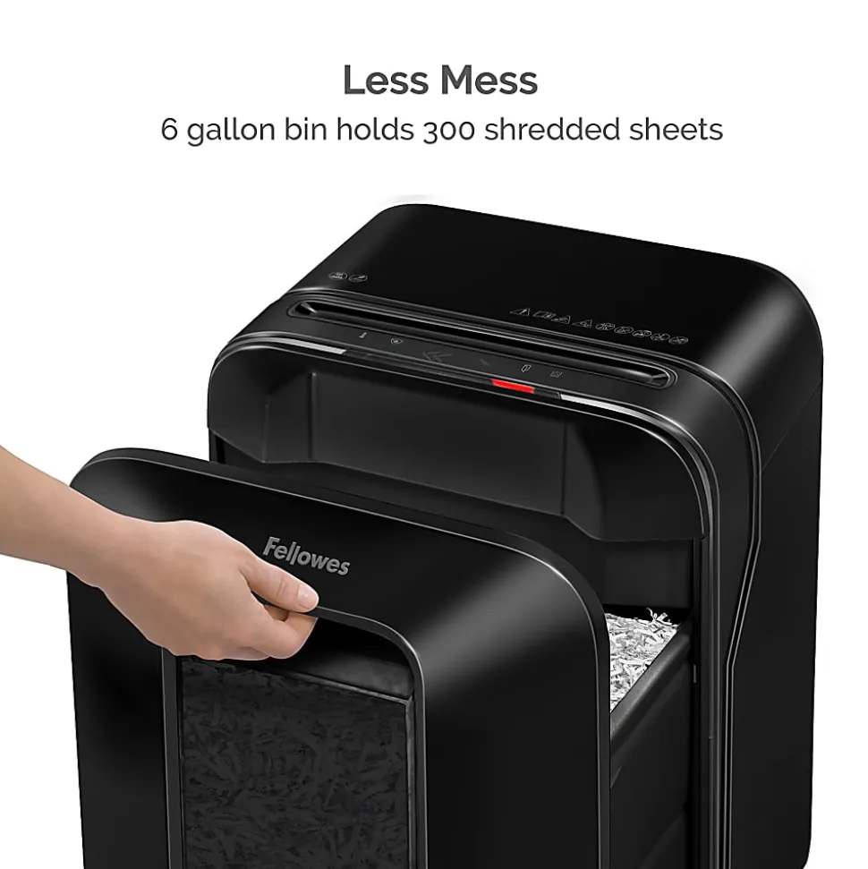 Fellowes® Powershred® LX 170 100% Jam Proof 12-Sheet Cross-Cut Paper Shredder, Black