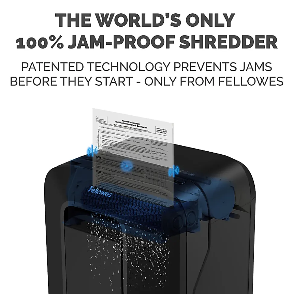 Fellowes® Powershred® LX 170 100% Jam Proof 12-Sheet Cross-Cut Paper Shredder, Black