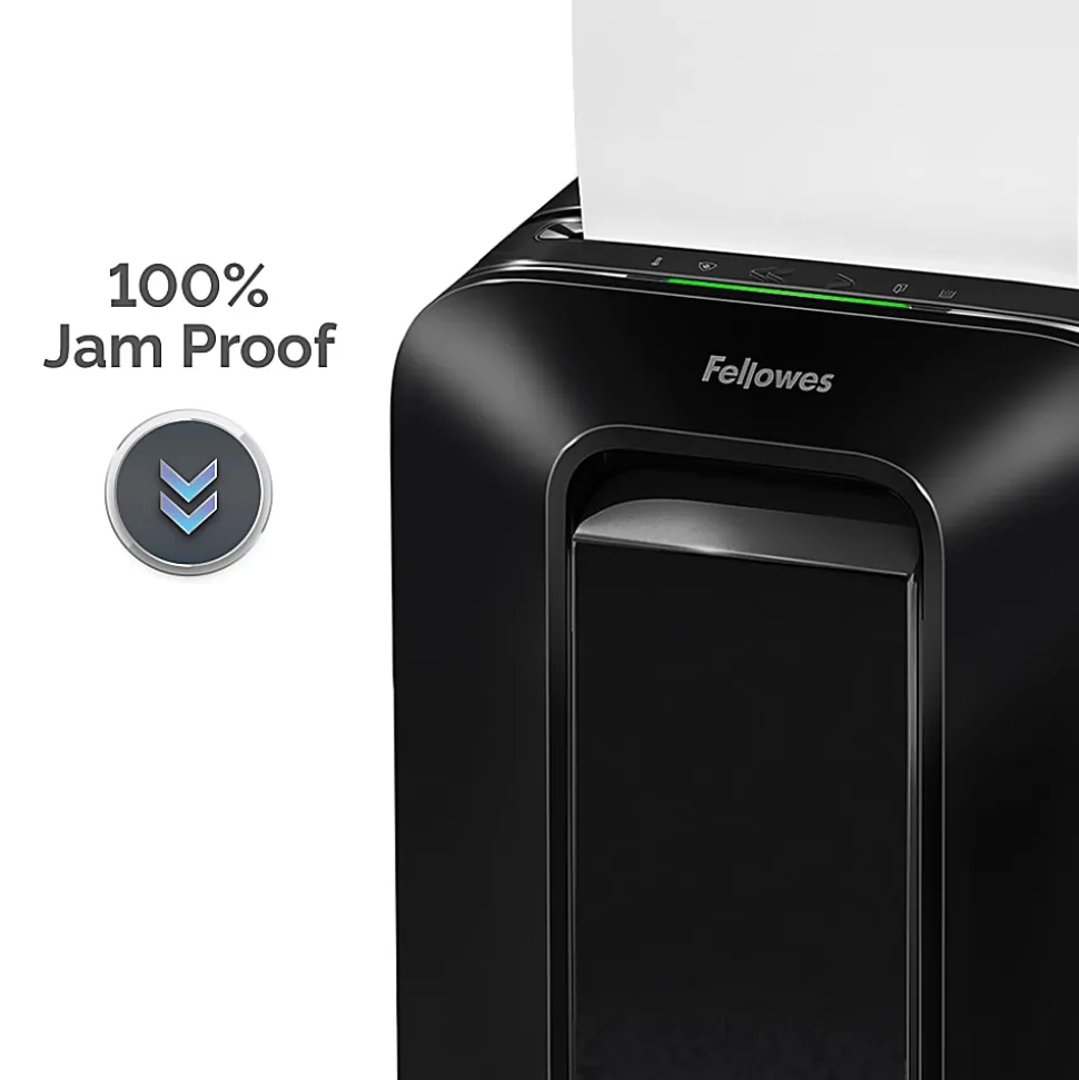 Fellowes® Powershred® LX 170 100% Jam Proof 12-Sheet Cross-Cut Paper Shredder, Black