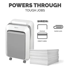 Fellowes® Powershred® LX210 100% Jam Proof Micro-Cut 16-Sheet Shredder, White, 5015301