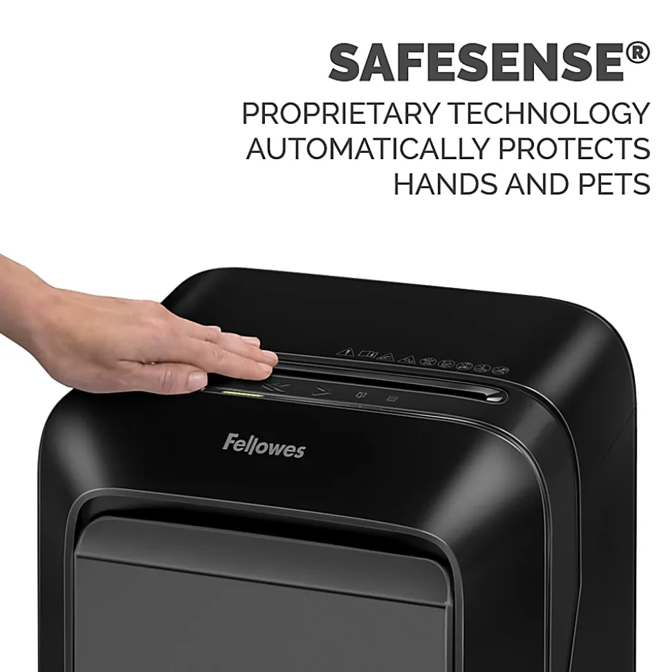 Fellowes® Powershred® LX210 100% Jam Proof Micro-Cut 16-Sheet Shredder, Black 5015201