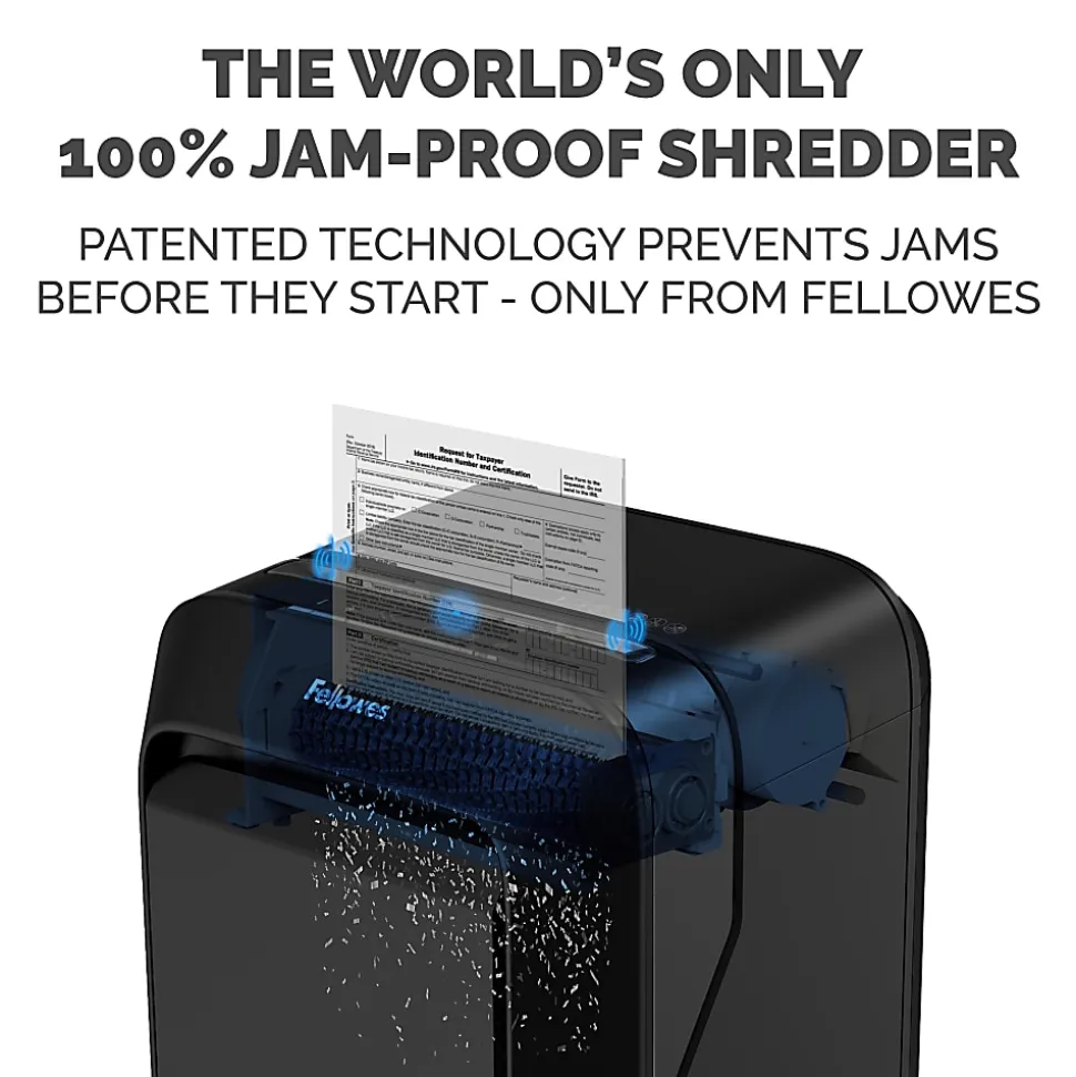 Fellowes® Powershred® LX210 100% Jam Proof Micro-Cut 16-Sheet Shredder, Black 5015201