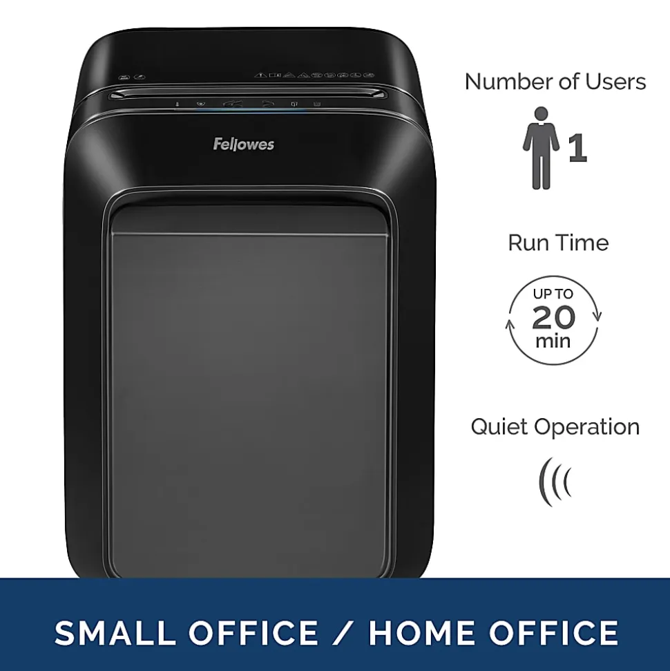 Fellowes® Powershred® LX180 16-Sheet Cross-Cut Shredder, Black