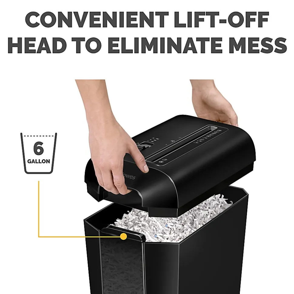 Fellowes® Powershred® LX65 10-Sheet Cross-Cut Deskside Paper Shredder