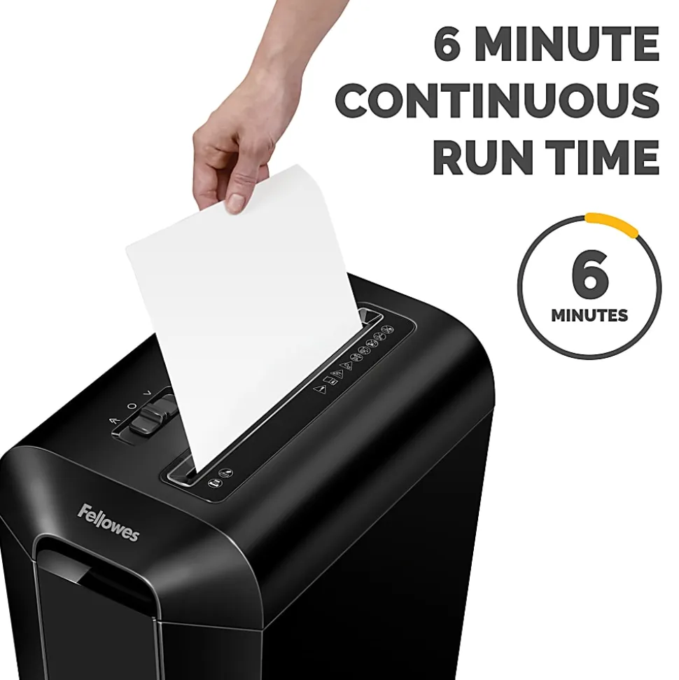 Fellowes® Powershred® LX65 10-Sheet Cross-Cut Deskside Paper Shredder