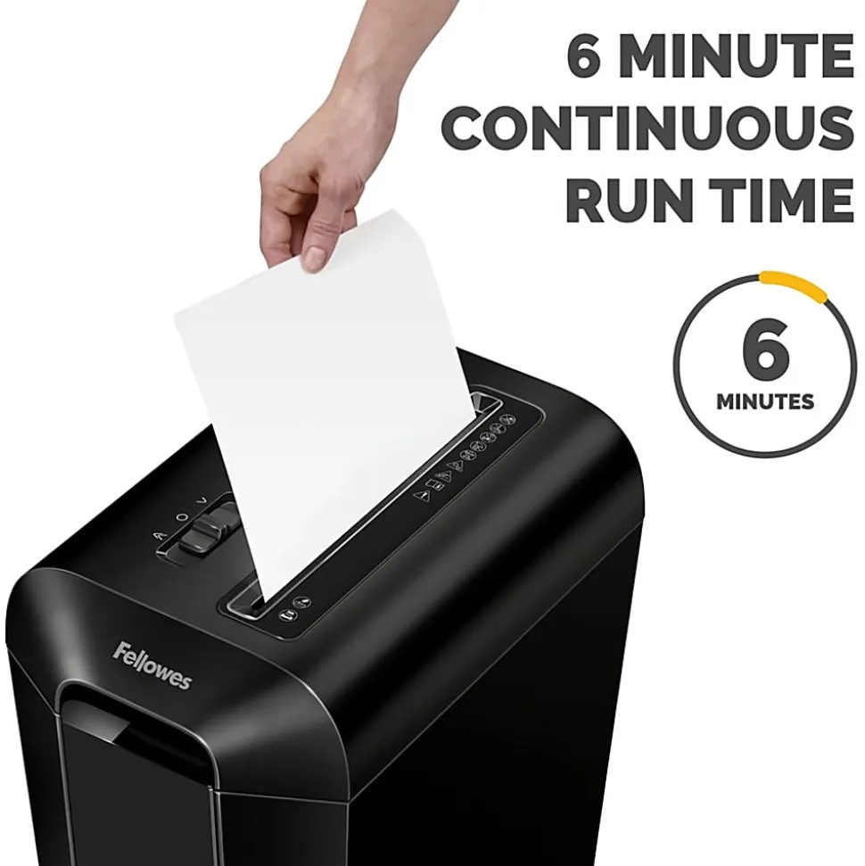 Fellowes® Powershred® LX65 10-Sheet Cross-Cut Deskside Paper Shredder