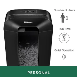 Fellowes® Powershred® LX 45 8-Sheet Personal Cross-Cut Shredder, Black