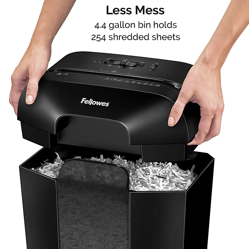 Fellowes® Powershred® LX 45 8-Sheet Personal Cross-Cut Shredder, Black