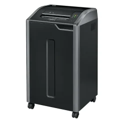Fellowes® Powershred® 8-Sheet Super Micro-Cut Paper Shredder, 425HSG, BAA/TAA Compliant, Black/Silver