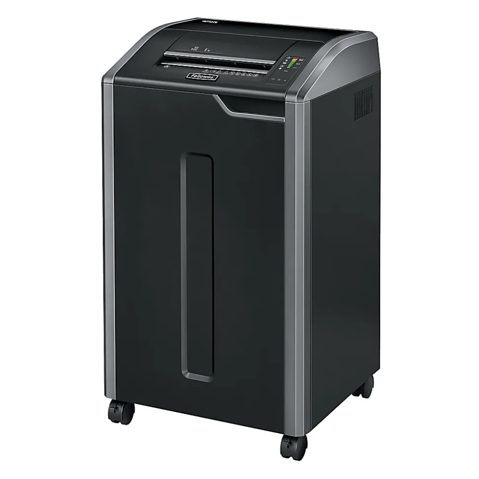 Fellowes® Powershred® 8-Sheet Super Micro-Cut Paper Shredder, 425HSG, BAA/TAA Compliant, Black/Silver