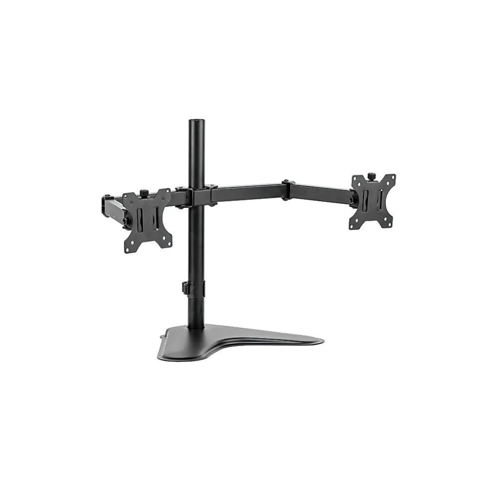 Fellowes® Professional Series Freestanding Dual Horizontal Arm For Monitors Up To 30", 19 1/2"H x 35"W x 11"D, Black, 8043701
