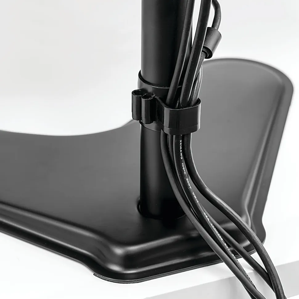 Fellowes® Professional Series Freestanding Dual Horizontal Arm For Monitors Up To 30", 19 1/2"H x 35"W x 11"D, Black, 8043701