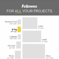 Fellowes Punched ID Card/Clip Glossy Laminating Pouches - 3.88"x 5 mil Thickness - Glossy -  - 52033, 25/Pack