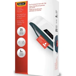 Fellowes Punched ID Card/Clip Glossy Laminating Pouches - 3.88