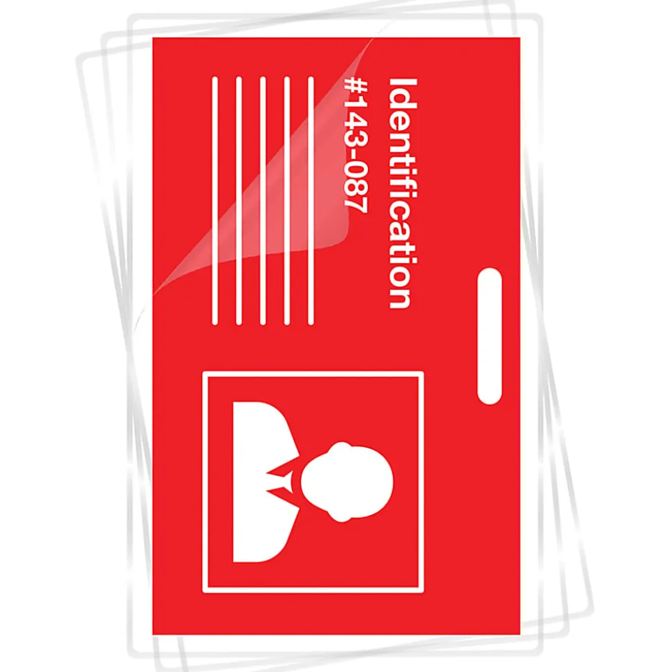 Fellowes Punched ID Card/Clip Glossy Laminating Pouches - 3.88"x 5 mil Thickness - Glossy - - 52033, 25/Pack