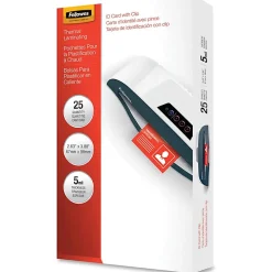 Fellowes Punched ID Card/Clip Glossy Laminating Pouches - 3.88
