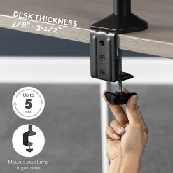 Fellowes® Reflex Dual Monitor Arms, 21-3/4