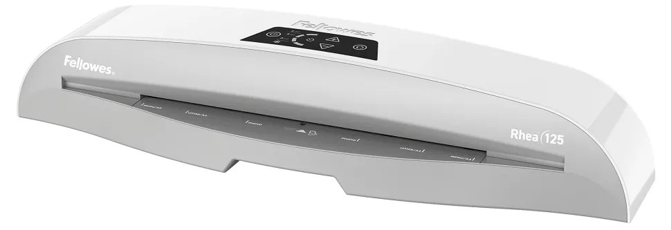 Fellowes® Rhea Laminator With Pouch Starter Kit, 12.5" Width, White/Gray