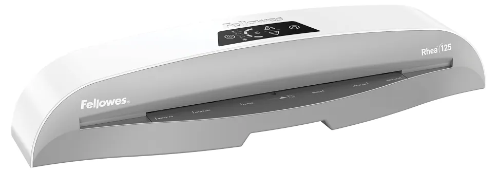 Fellowes® Rhea Laminator With Pouch Starter Kit, 12.5" Width, White/Gray