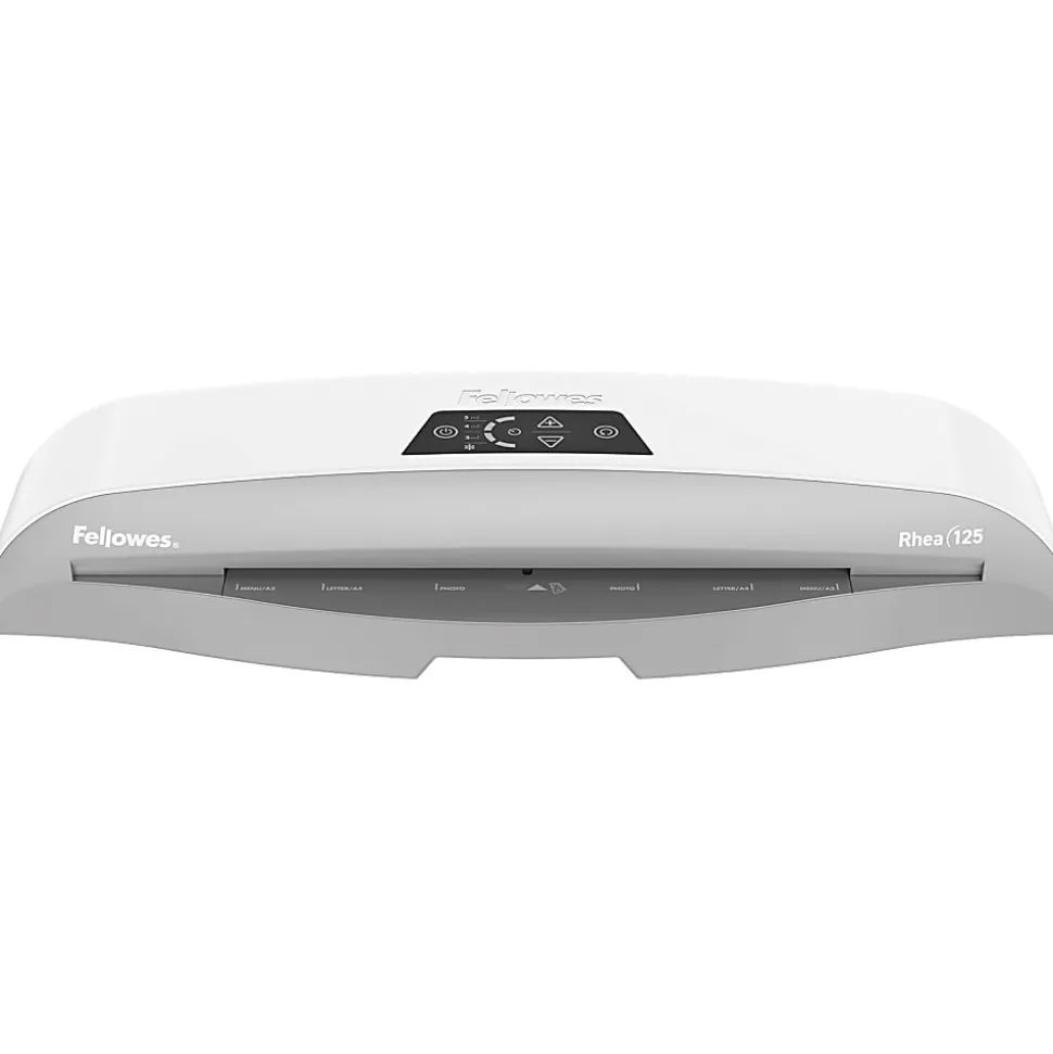 Fellowes® Rhea Laminator With Pouch Starter Kit, 12.5" Width, White/Gray