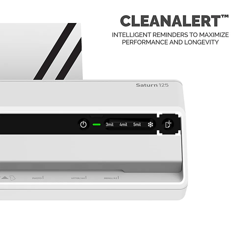 Fellowes® Saturn™ 125 12.5" Laminator With Combo Kit, 4 1/8"H x 20 7/8"W x 5 3/4"D, Silver/Black