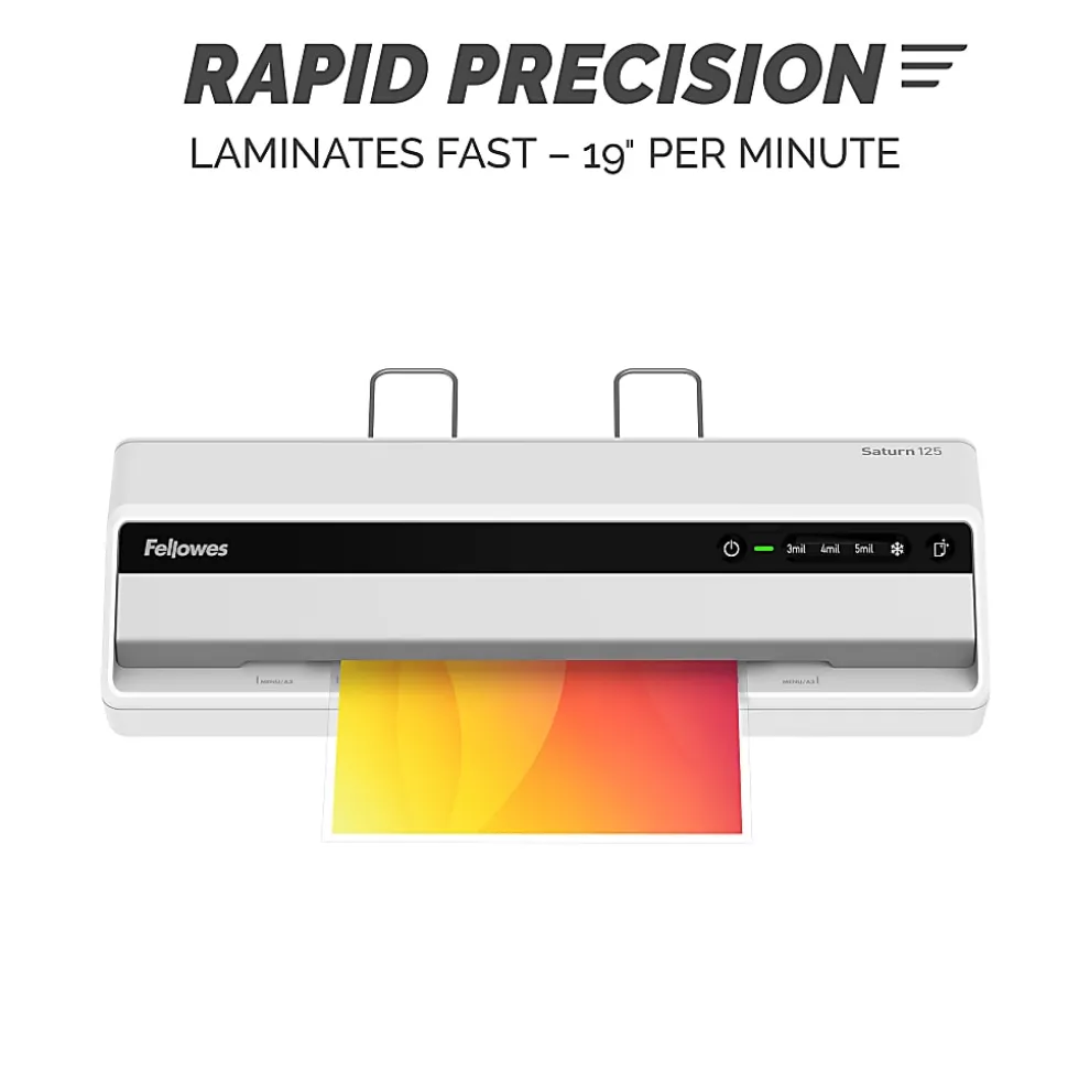 Fellowes® Saturn™ 125 12.5" Laminator With Combo Kit, 4 1/8"H x 20 7/8"W x 5 3/4"D, Silver/Black