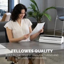 Fellowes® Saturn™ 95 Thermal and Cold Laminator Machine with 10-Sheet Starter Kit, 9.5 inch, Easy and Fast Warm-Up, Jam-Free Design