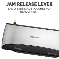 Fellowes® Spectra™ 95 Laminator With Combo Kit, 9 1/2" Entry Width, 3"H x 14 1/2"W x 7"D, Silver/Black