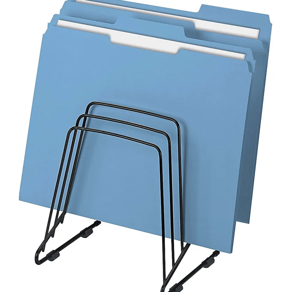 Fellowes Wire Step File® II, 5 Compartment(s), 8.3"H x 7.3"W x 6"D, Desktop, Black, Steel, 1Each