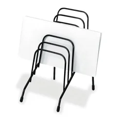 Fellowes Wire Step FileĀ® Jr., 6 Compartment(s), 7.8"H x 4.4"W x 6.5"D, Desktop, Black, Steel, 1Each