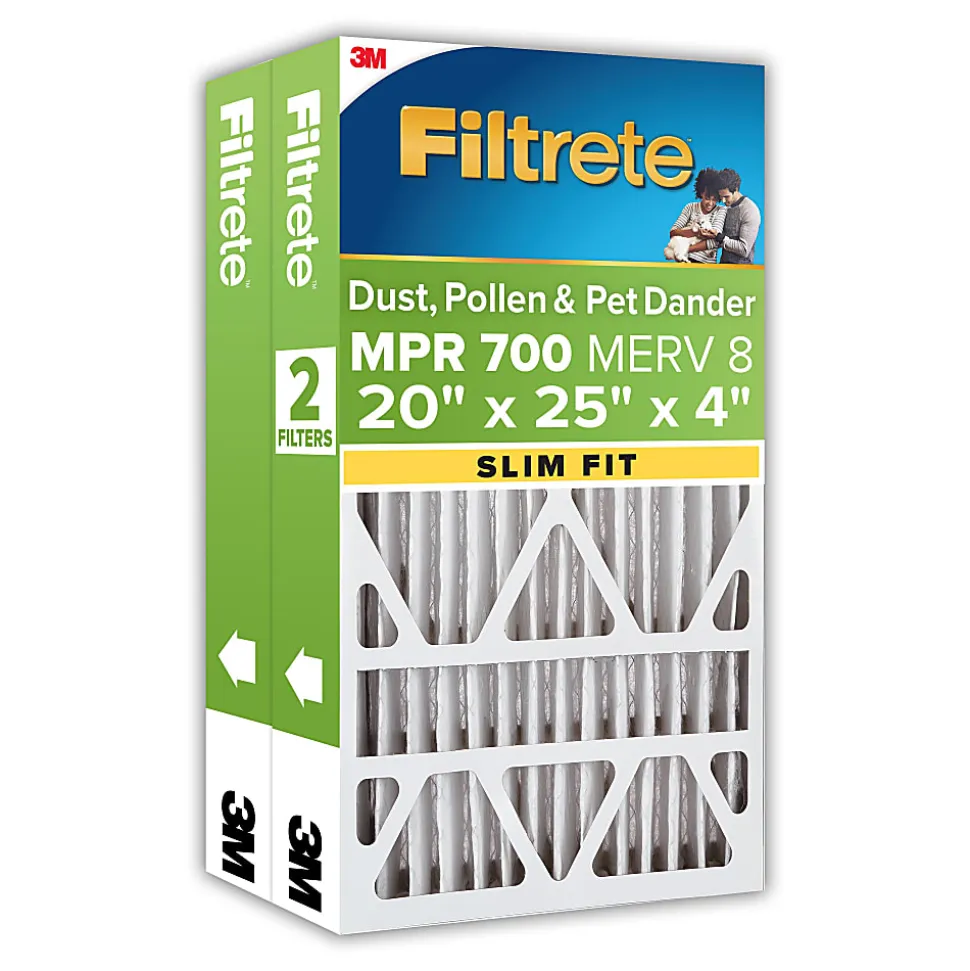 Filtrete™ 20 x 25 x 4 Air Filter, 2 HVAC Filters, MPR 700, MERV 8, Easy on Airflow, Dust, Pollen & Pet Dander, 12 Month AC and Furnace Filters