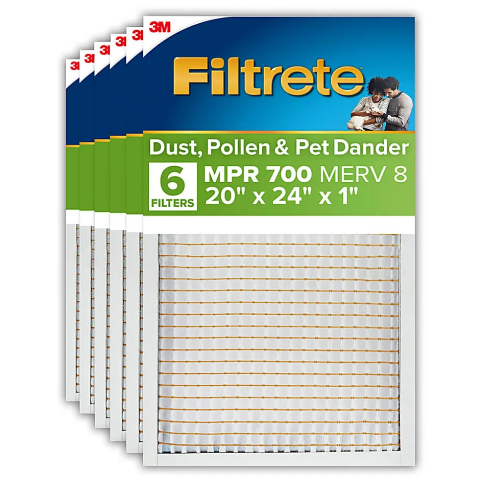 Filtrete™ 20 x 24 x 1 Air Filter, 6 HVAC Filters, MPR 700, MERV 8, Easy on Airflow, Dust, Pollen & Pet Dander, 3 Month AC and Furnace Filters