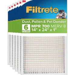 Filtrete™ 10 x 24 x 1 Air Filter, 4 HVAC Filters, MPR 700, MERV 8, Easy on Airflow, Dust, Pollen & Pet Dander, 3 Month AC and Furnace Filters