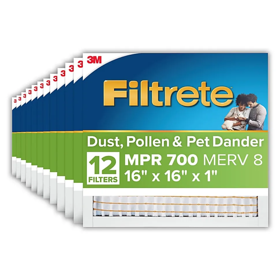 Filtrete™ 16 x 16 x 1 Air Filter, 12 HVAC Filters, MPR 700, MERV 8, Optimized HVAC Airflow, Dust, Pollen & Pet Dander, 3 Month AC and Furnace Filters
