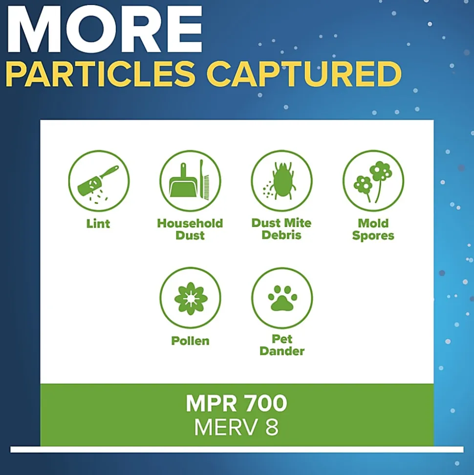 Filtrete™ 16 x 25 x 4 Air Filter, 2 HVAC Filters, MPR 700, MERV 8, Optimized HVAC Airflow, Dust, Pollen & Pet Dander, 12 Month AC and Furnace Filters
