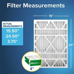 Filtrete™ 16 x 25 x 4 Air Filter, 2 HVAC Filters, MPR 700, MERV 8, Optimized HVAC Airflow, Dust, Pollen & Pet Dander, 12 Month AC and Furnace Filters