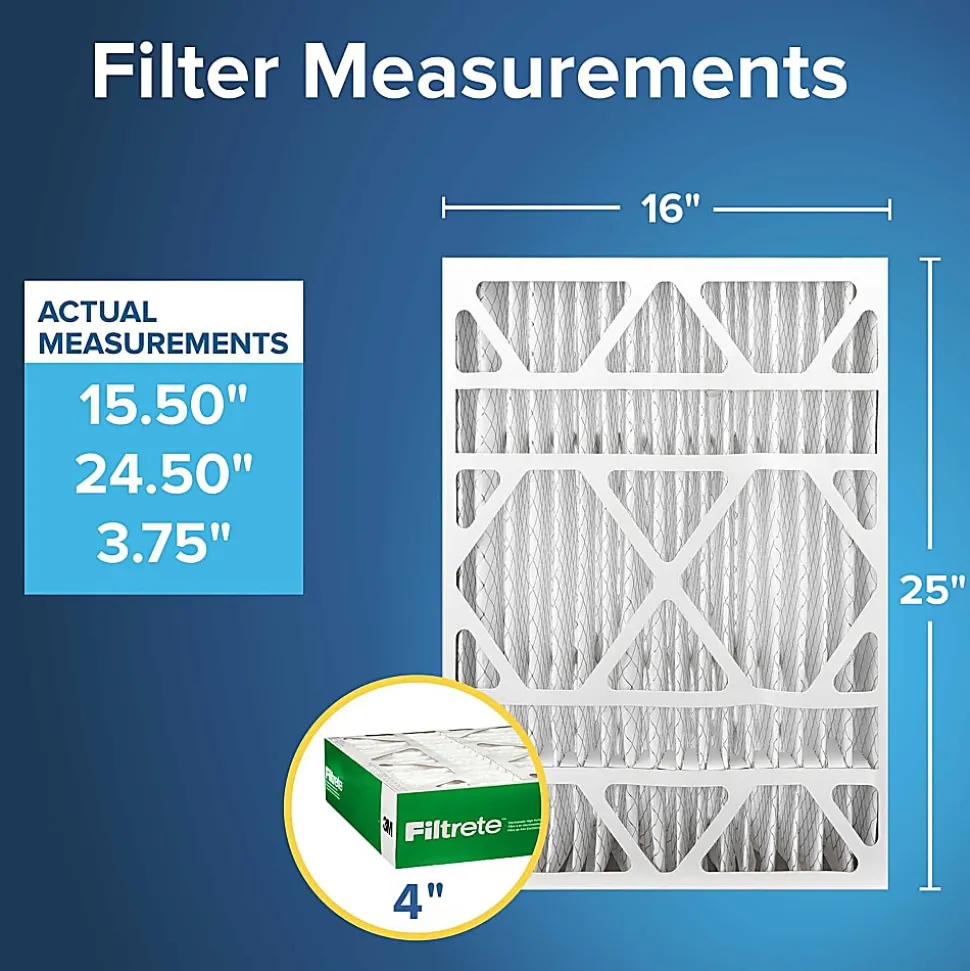 Filtrete™ 16 x 25 x 4 Air Filter, 2 HVAC Filters, MPR 700, MERV 8, Optimized HVAC Airflow, Dust, Pollen & Pet Dander, 12 Month AC and Furnace Filters