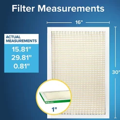 Filtrete™ 16 x 30 x 1 Air Filter, 6 HVAC Filters, MPR 700, MERV 8, Easy on Airflow, Dust, Pollen & Pet Dander, 3 Month AC and Furnace Filters