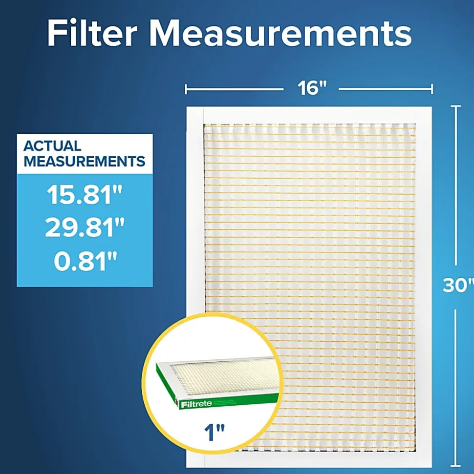 Filtrete™ 16 x 30 x 1 Air Filter, 6 HVAC Filters, MPR 700, MERV 8, Easy on Airflow, Dust, Pollen & Pet Dander, 3 Month AC and Furnace Filters