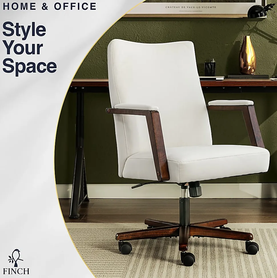 Finch NEO ONE Ergonomic Fabric Hi-Back Executive Office Chair, Cream