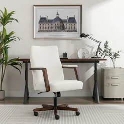 Finch NEO ONE Ergonomic Fabric Hi-Back Executive Office Chair, Cream
