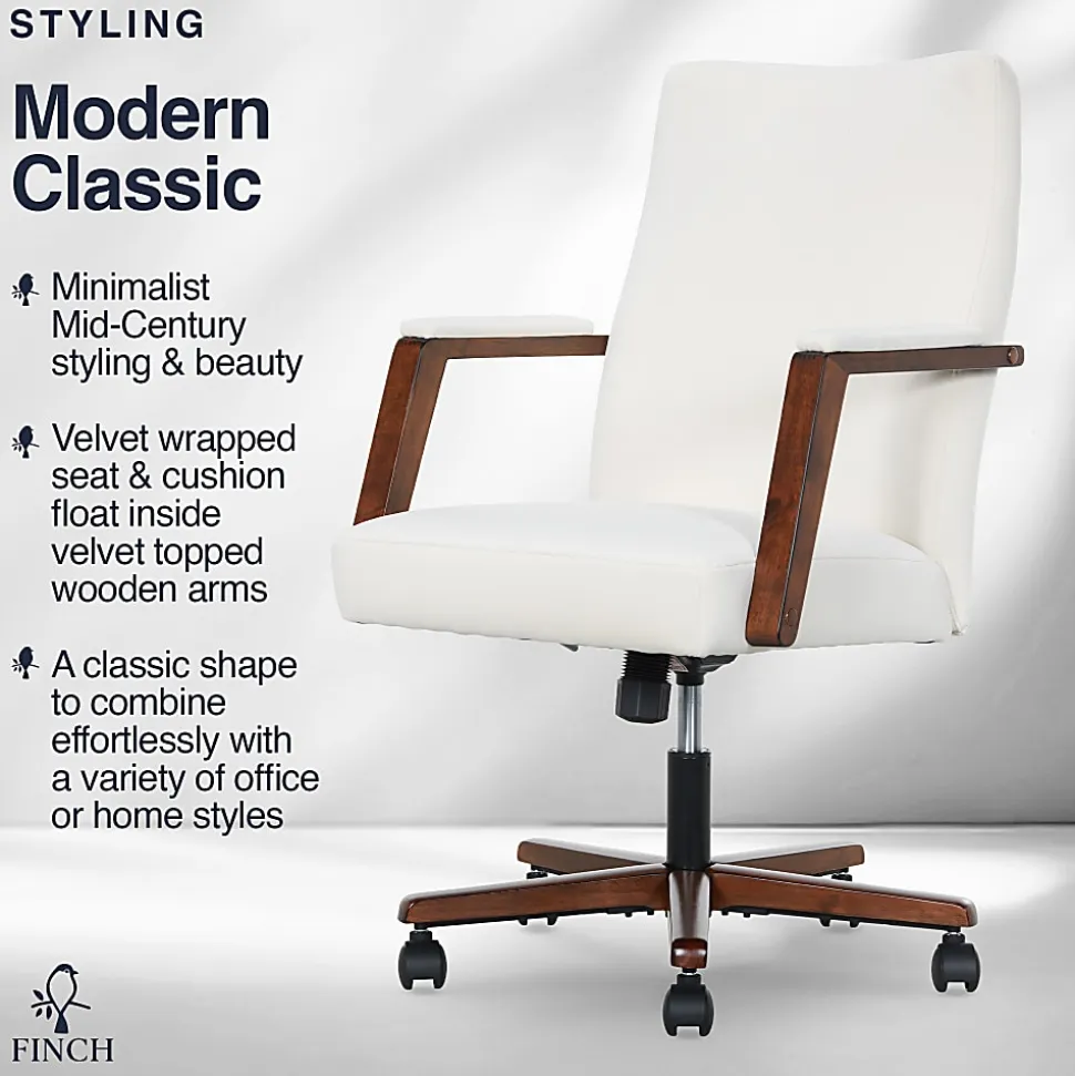 Finch NEO ONE Ergonomic Fabric Hi-Back Executive Office Chair, Cream