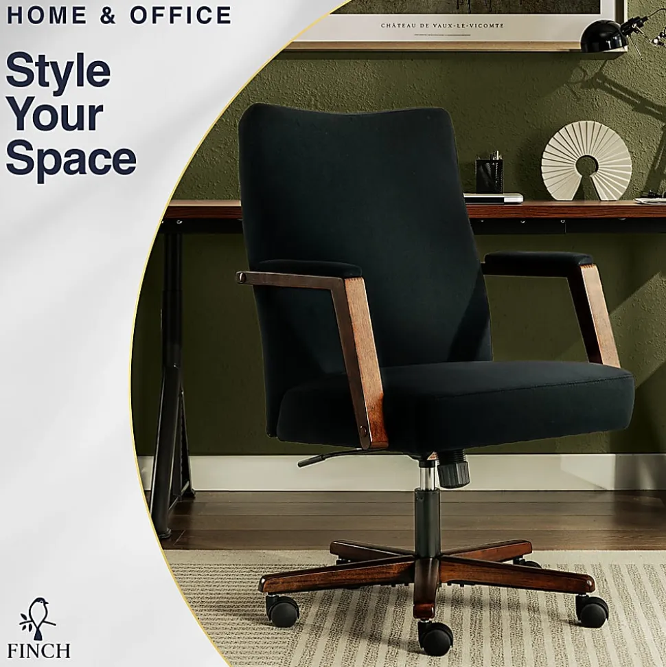 Finch NEO ONE Ergonomic Fabric Hi-Back Executive Office Chair, Black