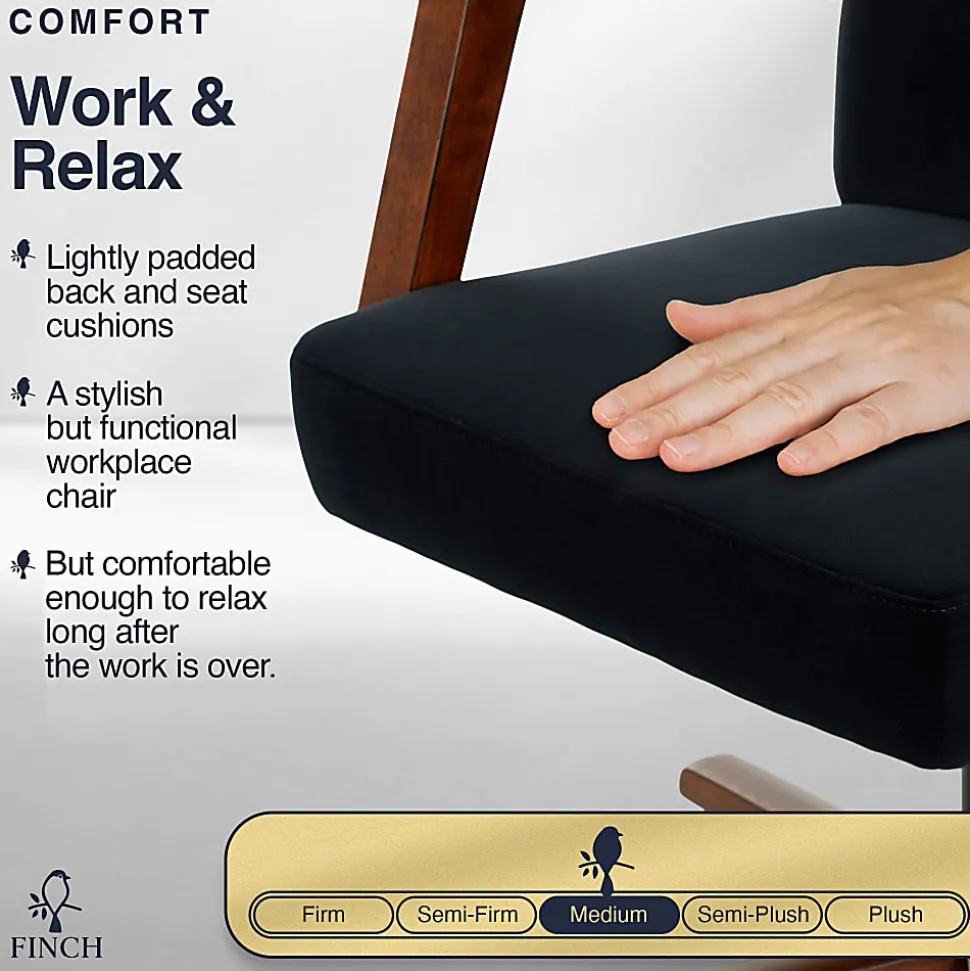 Finch NEO ONE Ergonomic Fabric Hi-Back Executive Office Chair, Black